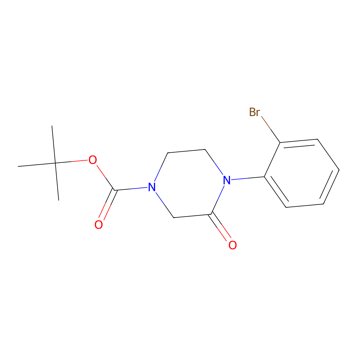Tert-butyl 4-(2-bromophenyl)-3-oxopiperazine-1-carboxylate molecular structure, CAS 1824073-95-1