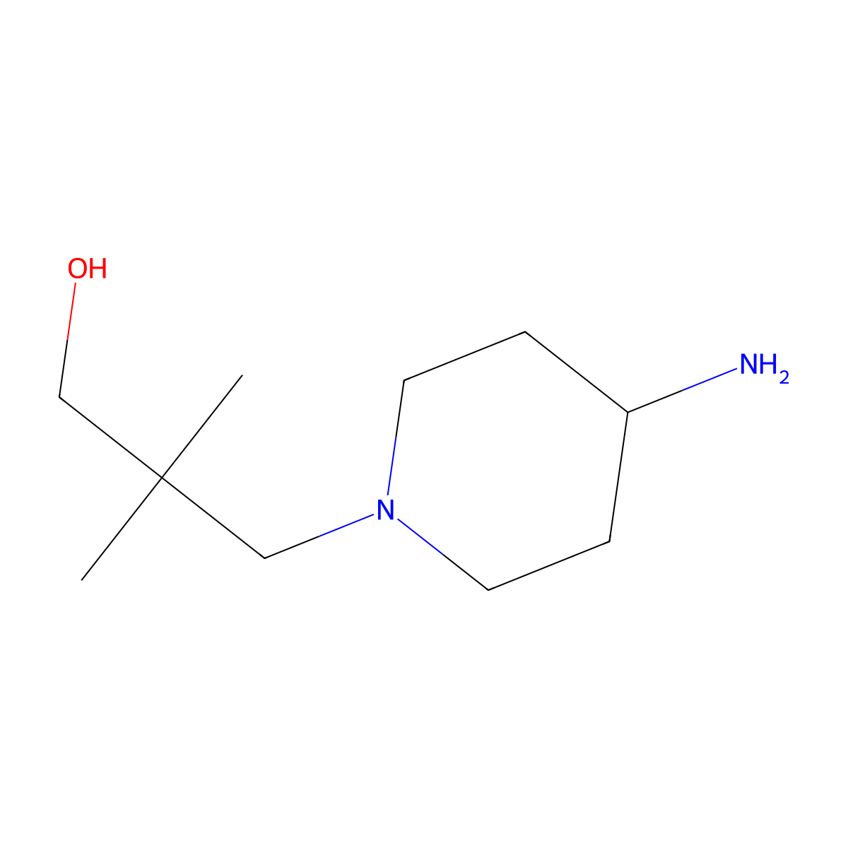 3-(4-Aminopiperidin-1-yl)-2,2-dimethylpropan-1-ol molecular structure, CAS 1824075-47-9