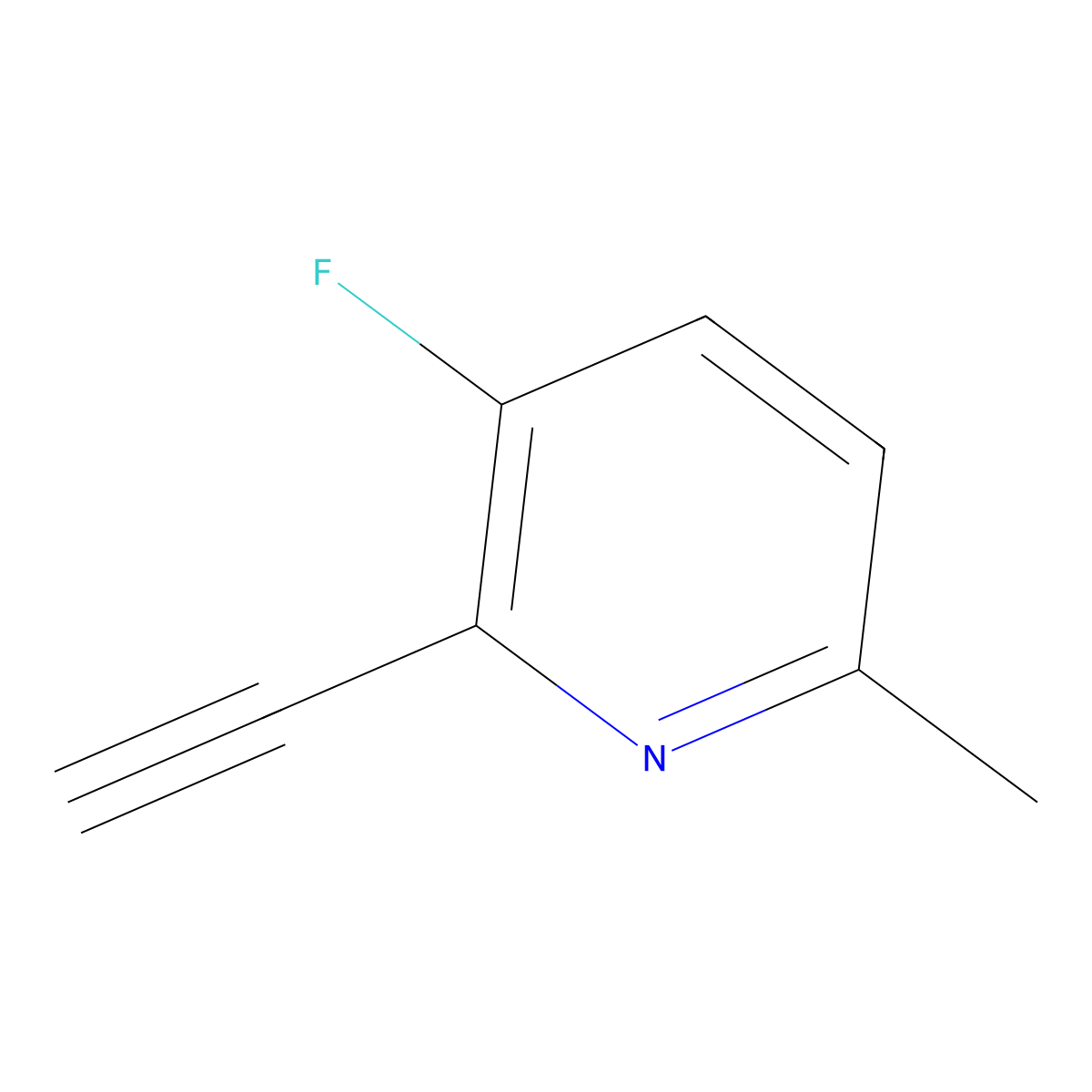 2-Ethynyl-3-fluoro-6-methylpyridine molecular structure, CAS 1824076-35-8