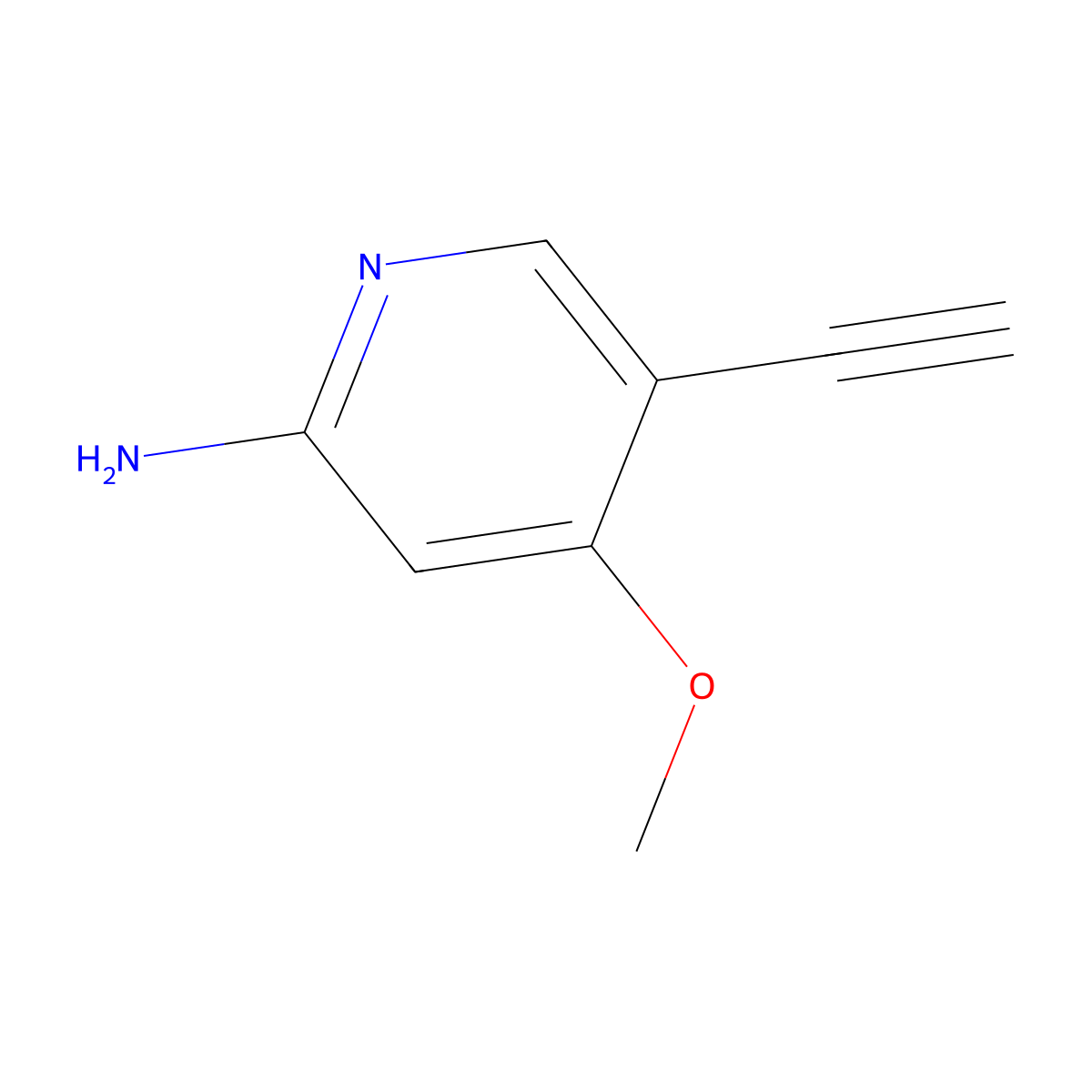 5-Ethynyl-4-methoxypyridin-2-amine molecular structure, CAS 1824076-67-6