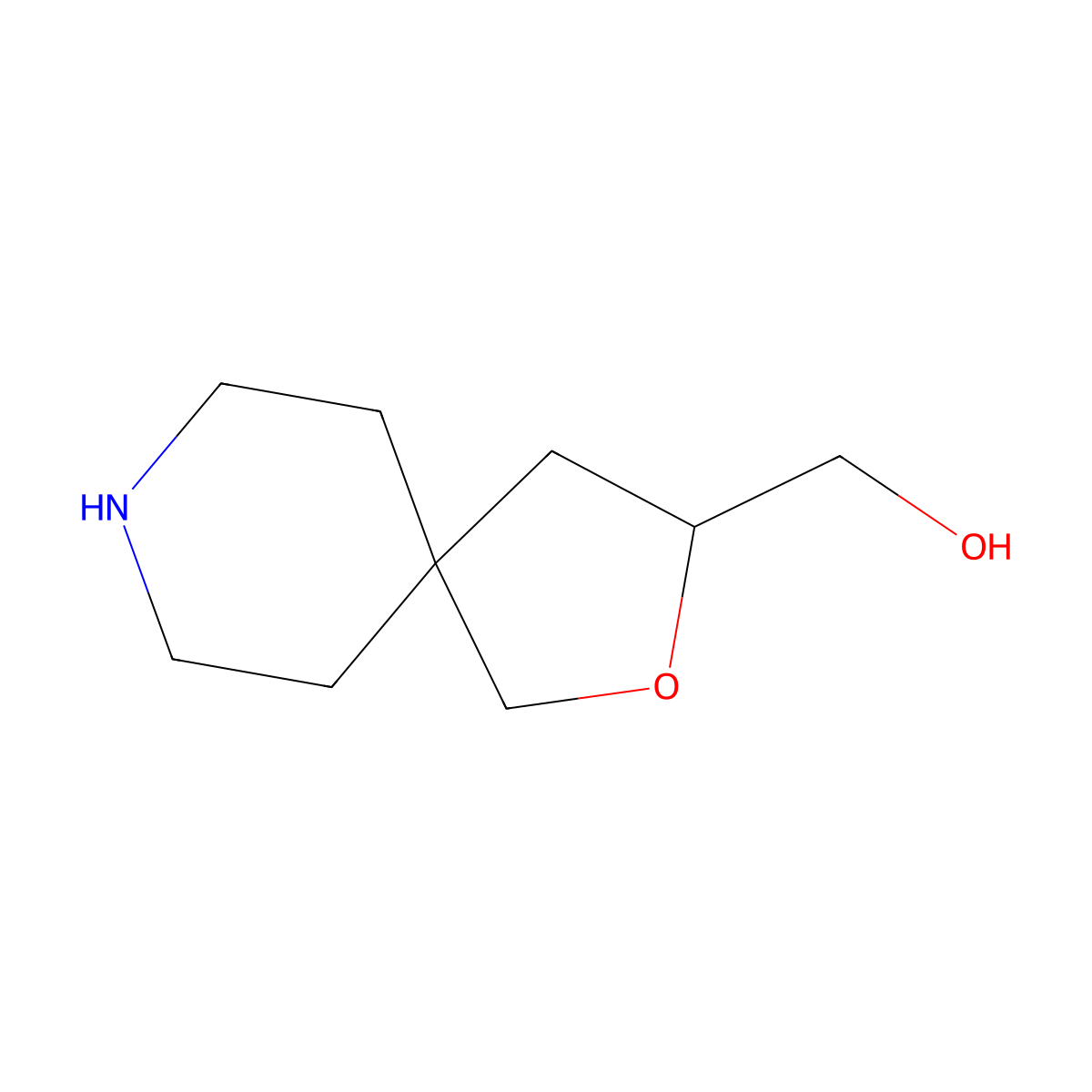 2-Oxa-8-azaspiro[4.5]dec-3-ylmethanol molecular structure, CAS 1824076-74-5