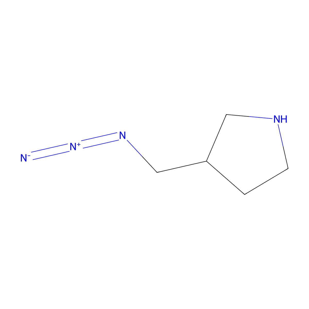 3-(Azidomethyl)pyrrolidine molecular structure, CAS 1824077-14-6