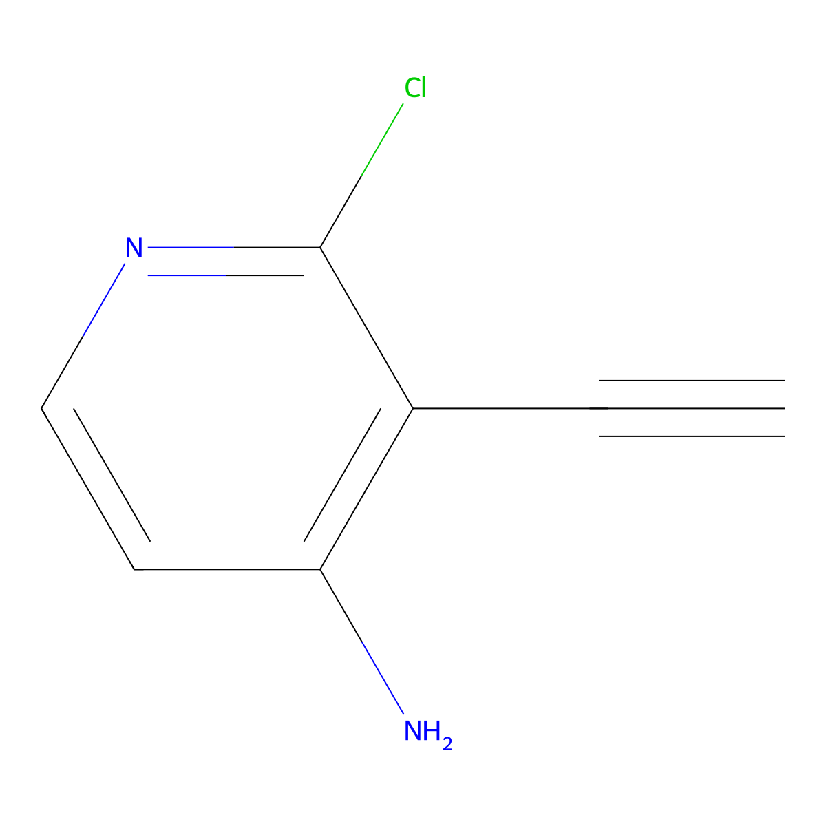 2-Chloro-3-ethynylpyridin-4-amine molecular structure, CAS 1824077-78-2