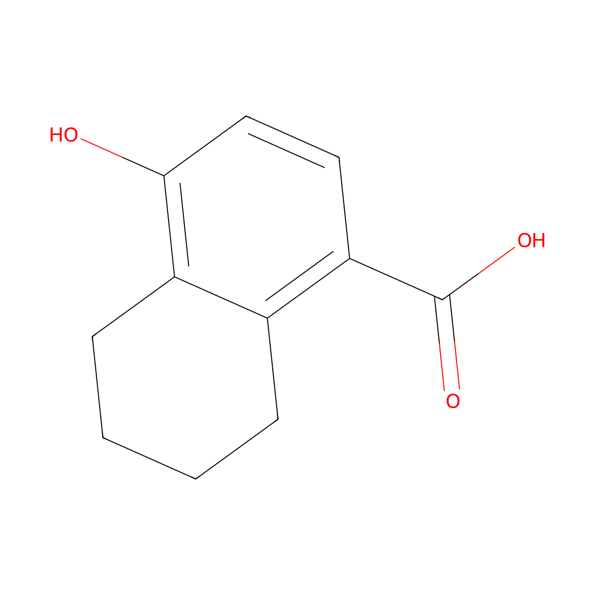 4-Hydroxy-5,6,7,8-tetrahydronaphthalene-1-carboxylic acid molecular structure, CAS 1824078-27-4