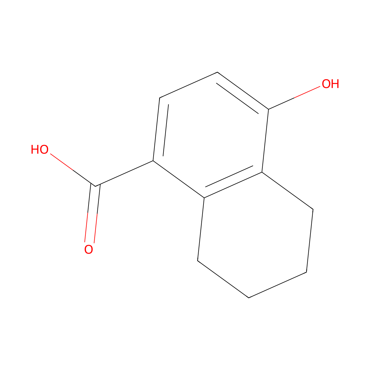 4-Hydroxy-5,6,7,8-tetrahydronaphthalene-1-carboxylic acid molecular structure, CAS 1824078-27-4