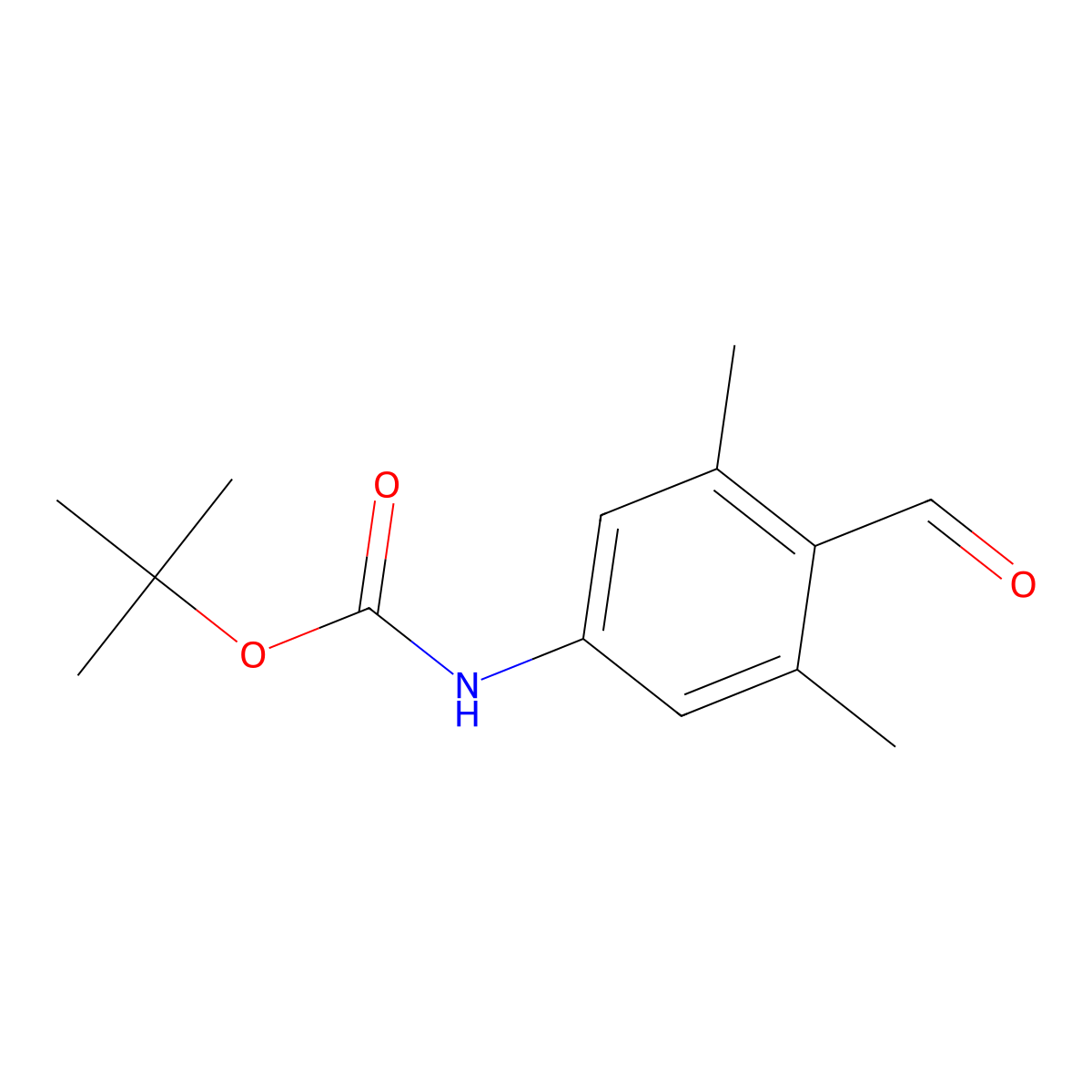 tert-butyl N-(4-formyl-3,5-dimethylphenyl)carbamate molecular structure, CAS 1824079-84-6