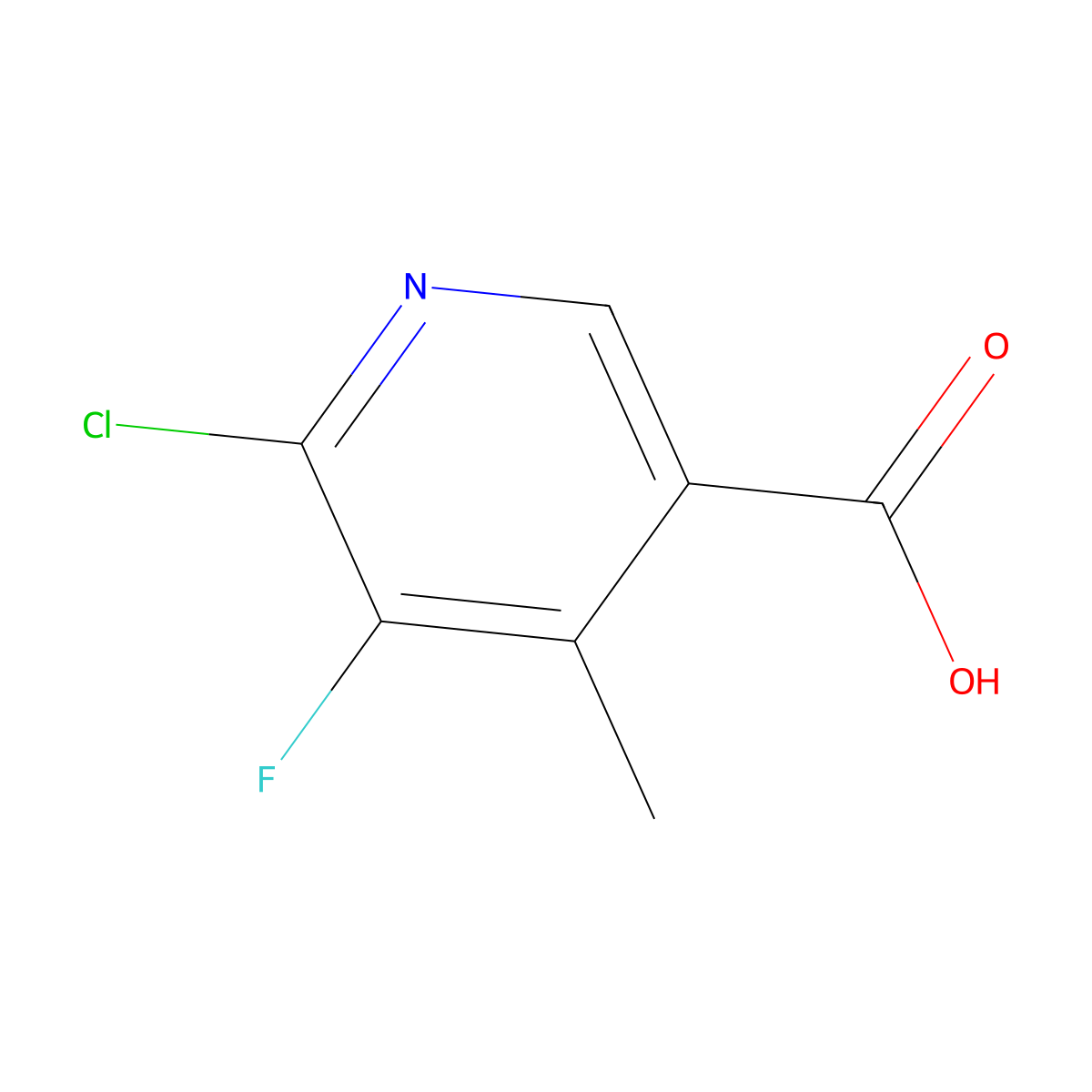 6-Chloro-5-fluoro-4-methylnicotinic acid molecular structure, CAS 1824079-95-9