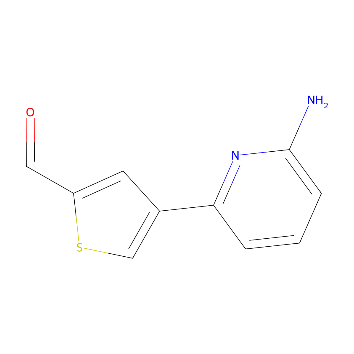 4-(6-Aminopyridin-2-YL)thiophene-2-carbaldehyde molecular structure, CAS 1824081-96-0