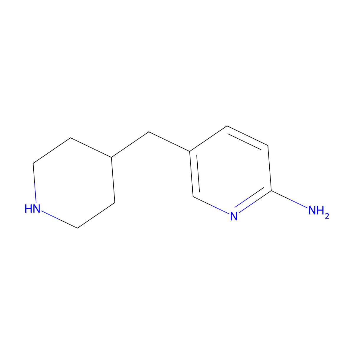 5-((Piperidin-4-yl)methyl)pyridin-2-amine molecular structure, CAS 1824082-84-9