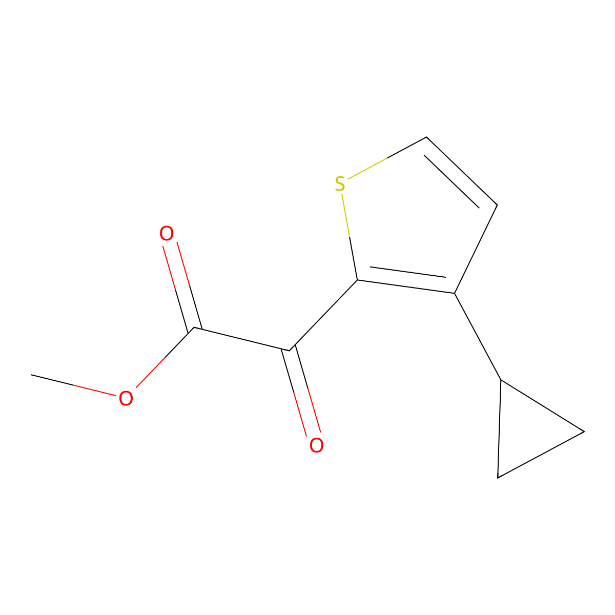 Methyl2-(3-cyclopropylthiophen-2-yl)-2-oxoacetate molecular structure, CAS 1824083-49-9