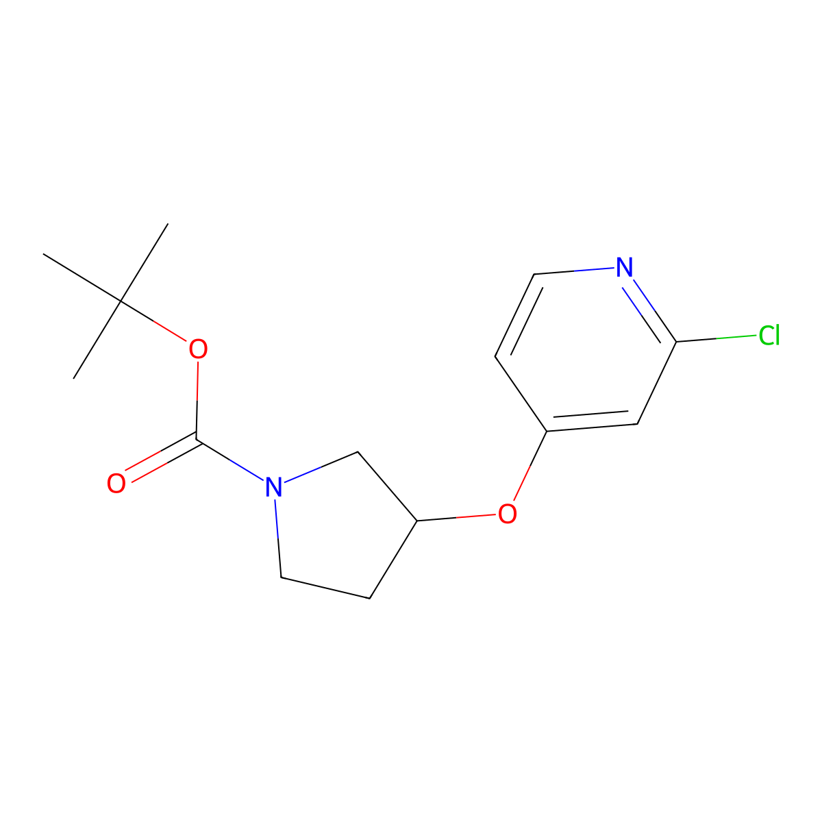 tert-Butyl 3-(2-chloropyridin-4-yloxy)pyrrolidine-1-carboxylate molecular structure, CAS 1824084-36-7