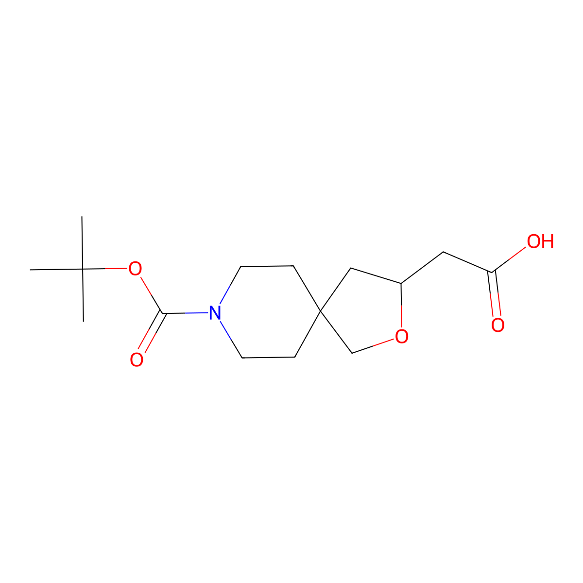 2-(8-((Tert-butoxy)carbonyl)-2-oxa-8-azaspiro(4.5)decan-3-yl)acetic acid molecular structure, CAS 1824084-93-6