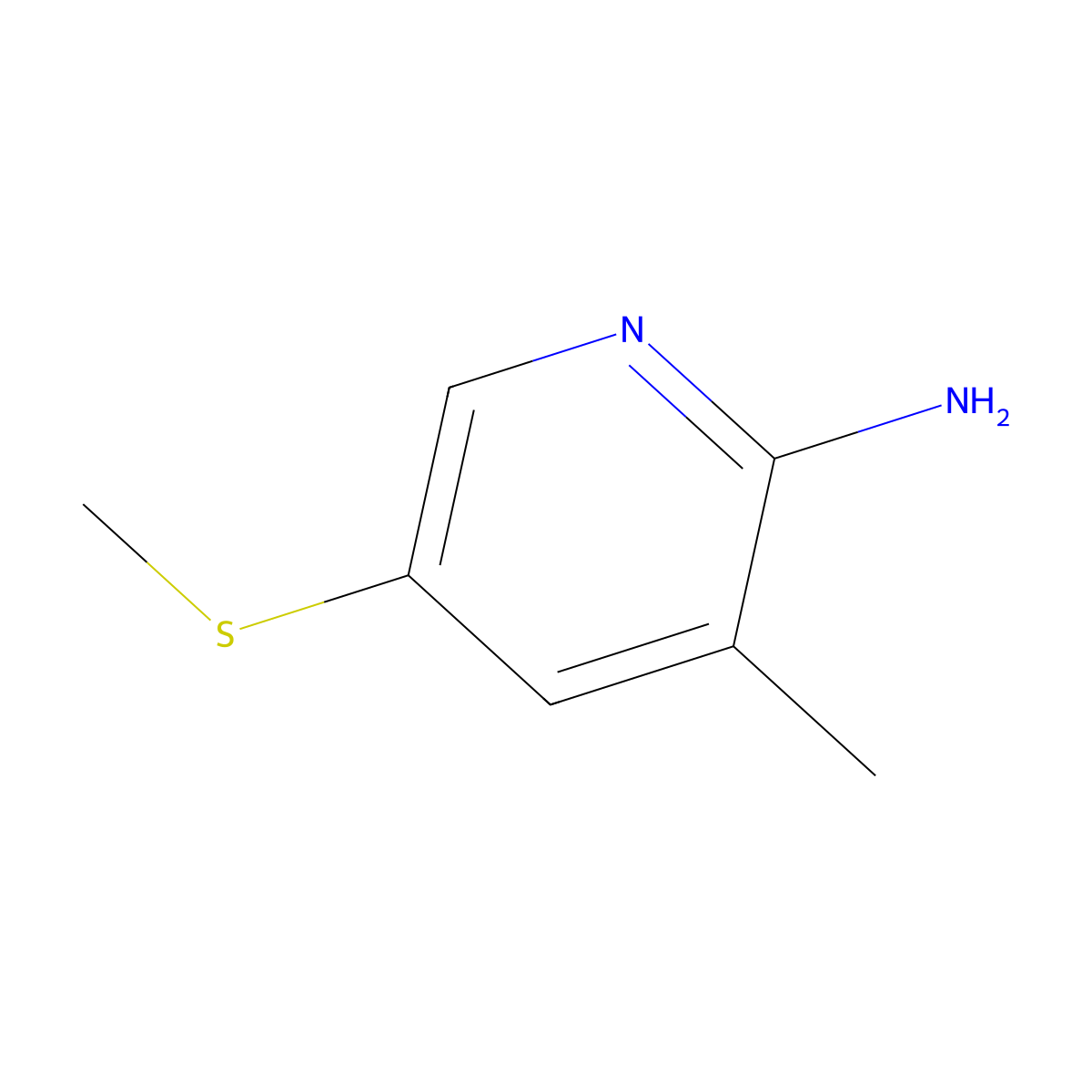 3-Methyl-5-(methylsulfanyl)pyridin-2-amine molecular structure, CAS 1824086-02-3