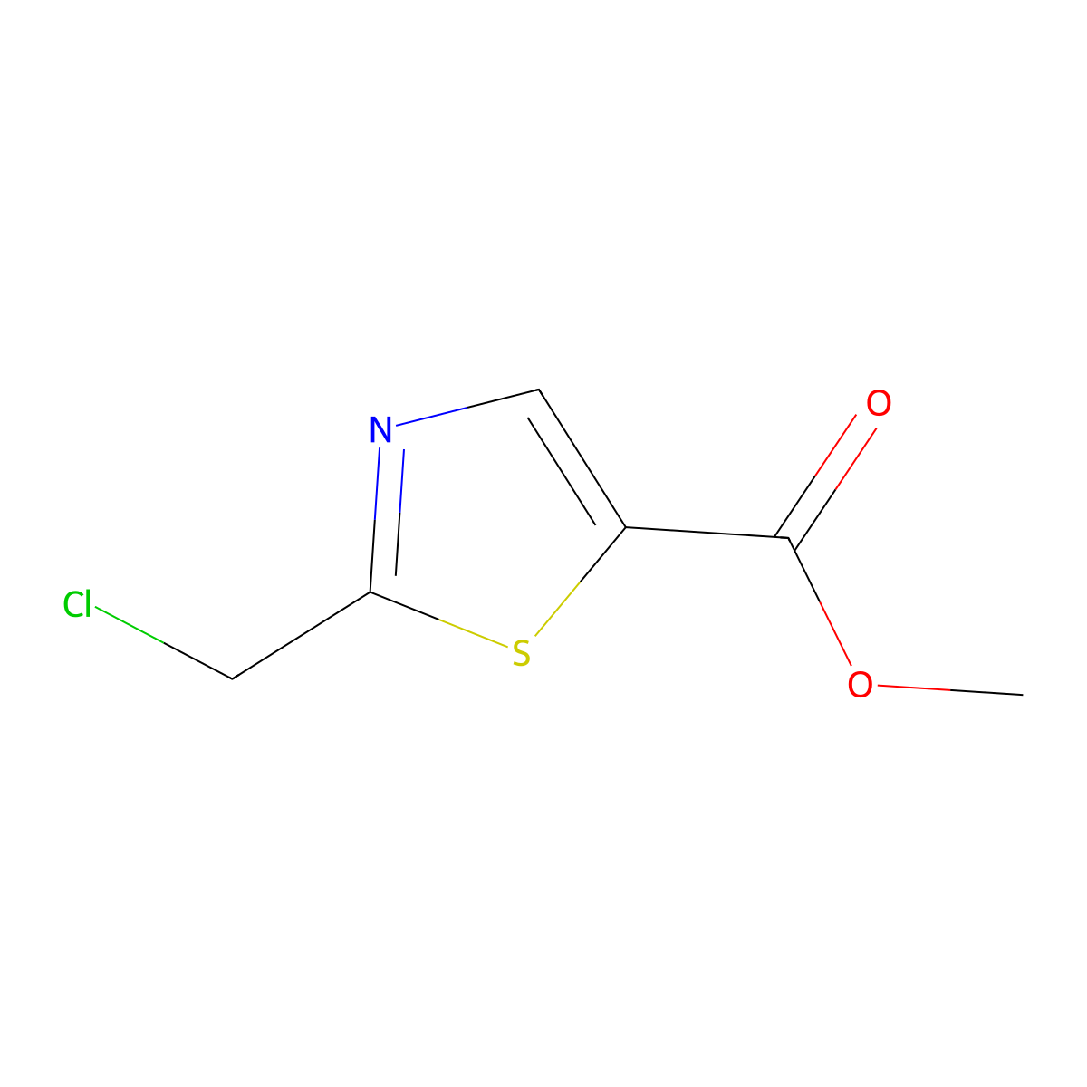 Methyl 2-(chloromethyl)-1,3-thiazole-5-carboxylate molecular structure, CAS 1824087-03-7