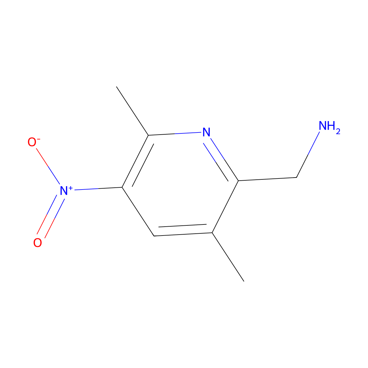 (3,6-Dimethyl-5-nitro-2-pyridyl)methanamine molecular structure, CAS 1824087-32-2