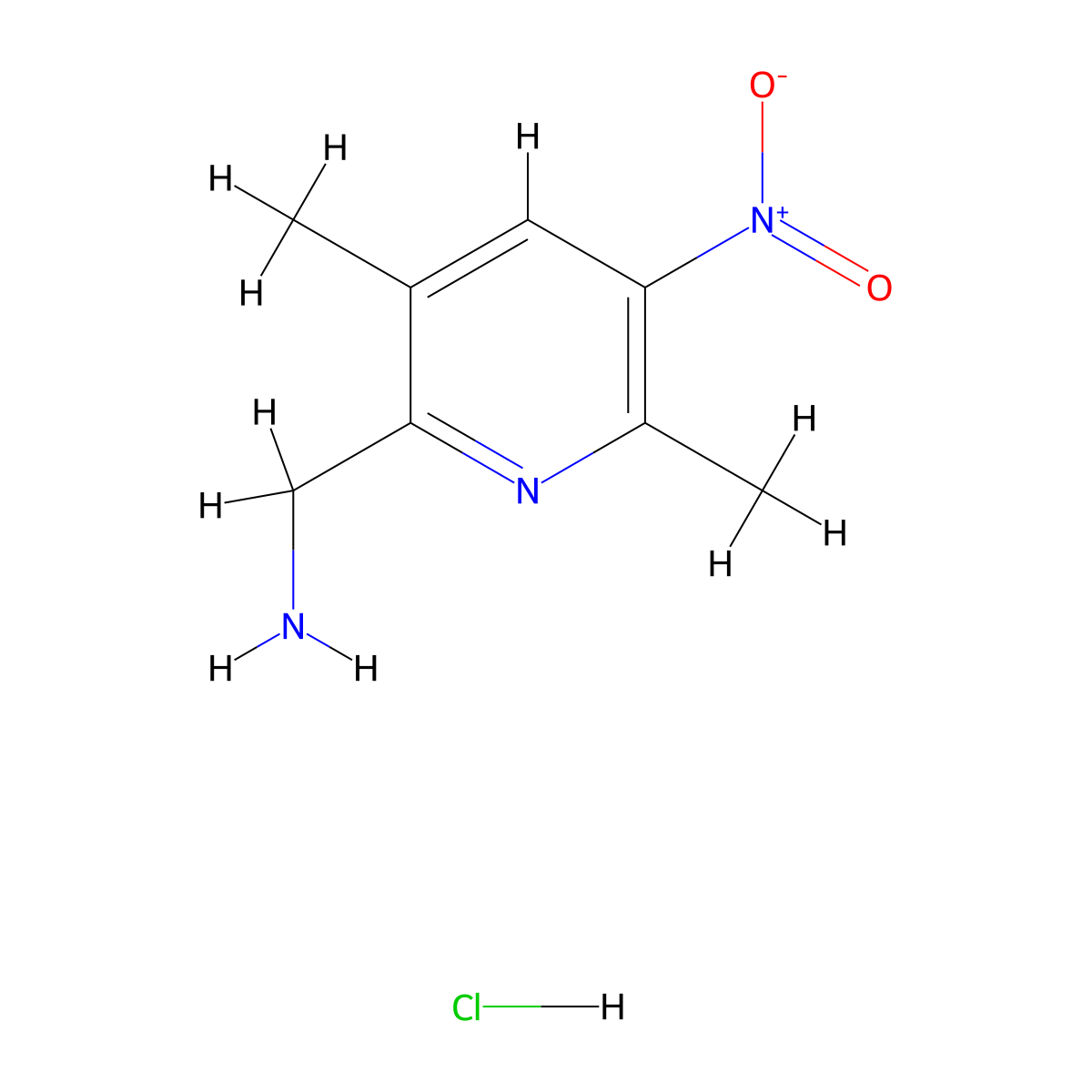 (3,6-Dimethyl-5-nitropyridin-2-yl)methanamine hydrochloride molecular structure, CAS 1824087-33-3