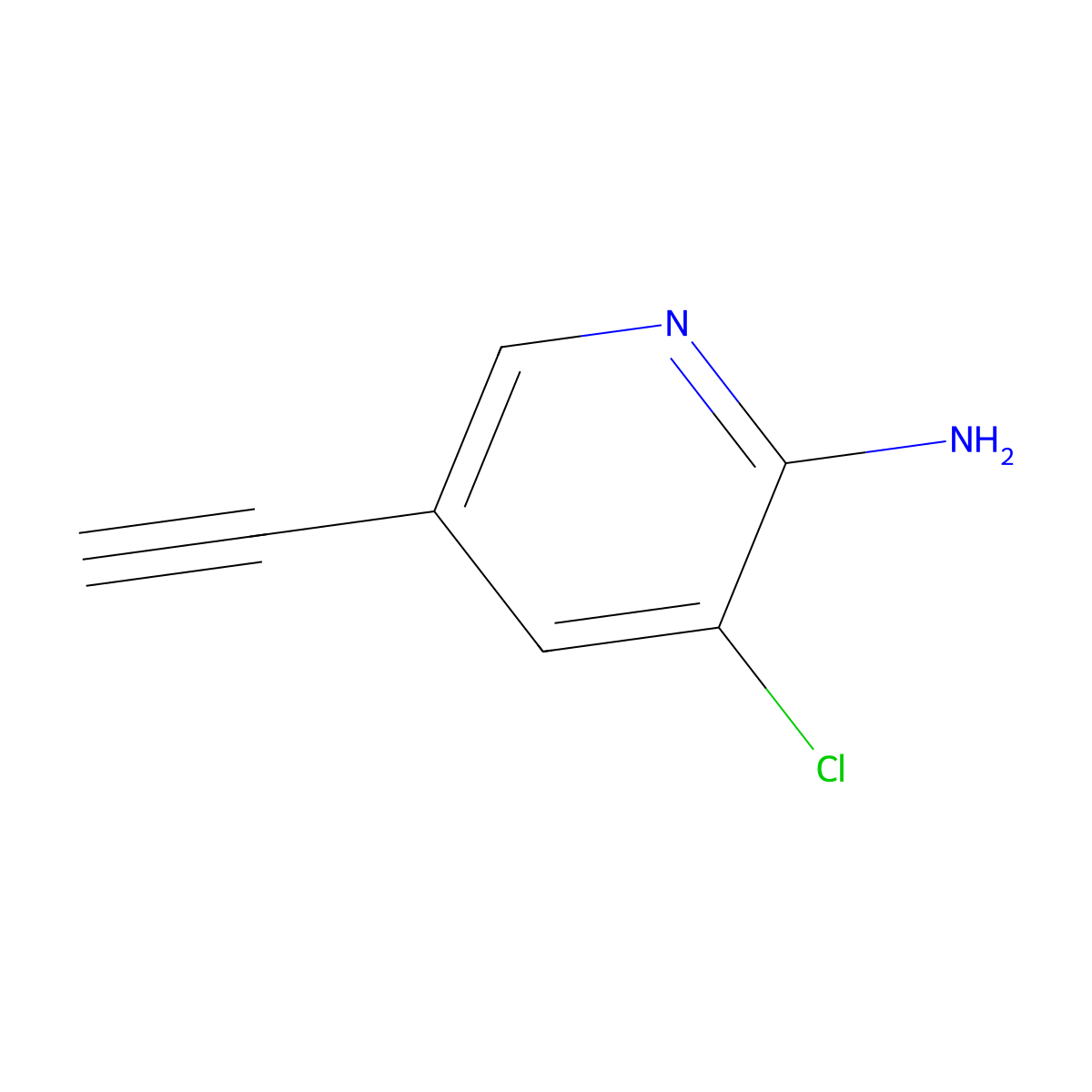 3-Chloro-5-ethynylpyridin-2-amine molecular structure, CAS 1824088-91-6