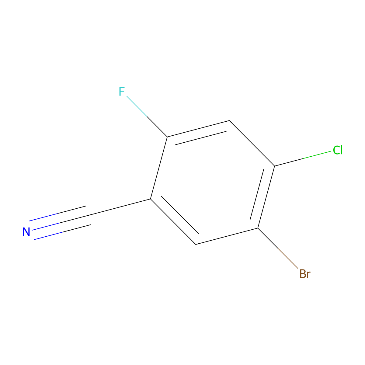 5-Bromo-4-chloro-2-fluorobenzonitrile molecular structure, CAS 1824089-00-0