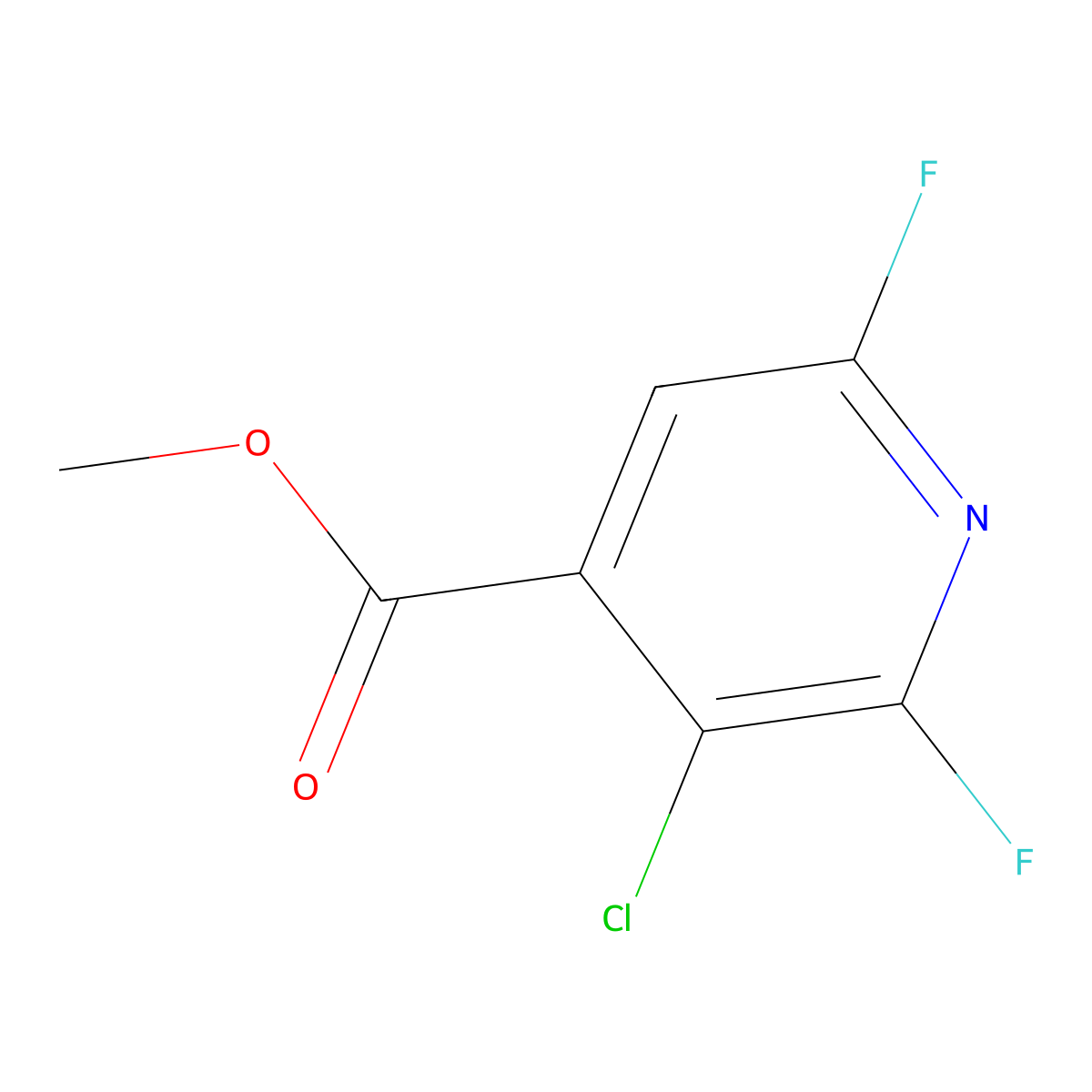 Methyl 3-chloro-2,6-difluoroisonicotinate molecular structure, CAS 1824089-42-0