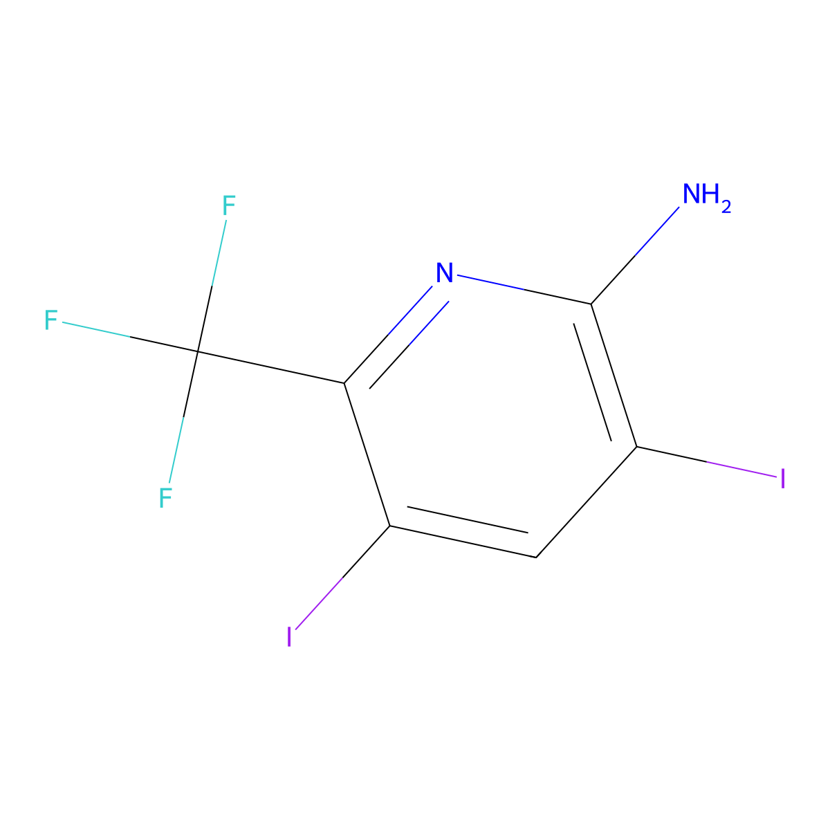 6-(Trifluoromethyl)-3,5-diiodopyridin-2-amine molecular structure, CAS 1824090-38-1