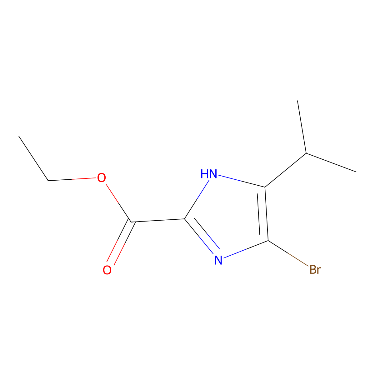Ethyl 4-bromo-5-isopropyl-1H-imidazole-2-carboxylate molecular structure, CAS 1824092-09-2