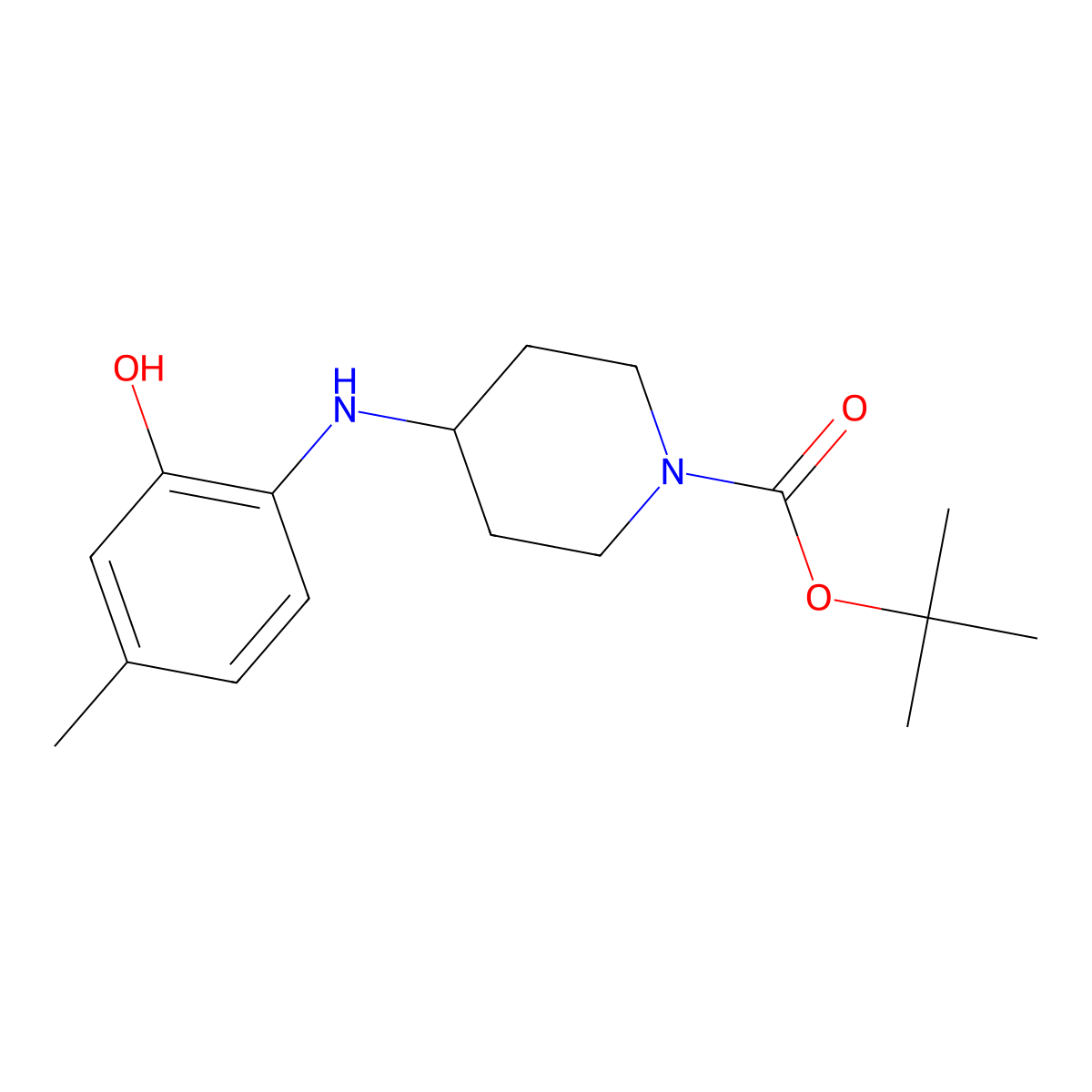 tert-Butyl 4-(2-hydroxy-4-methyl phenylamino)piperidine-1-carboxylate molecular structure, CAS 1824092-35-4