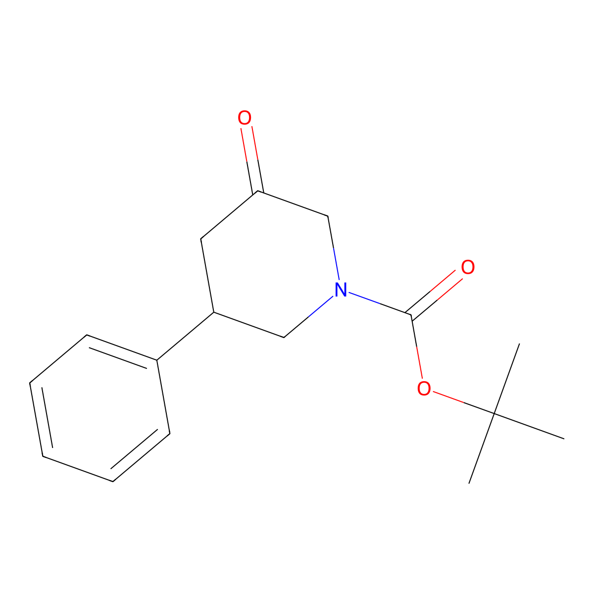 Tert-butyl 3-oxo-5-phenylpiperidine-1-carboxylate molecular structure, CAS 1824093-84-6
