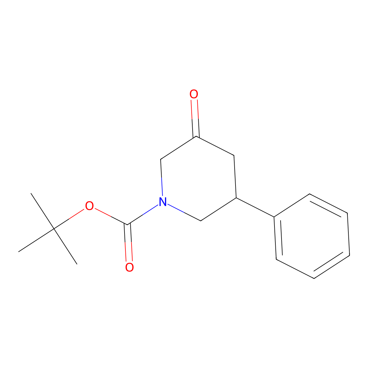 Tert-butyl 3-oxo-5-phenylpiperidine-1-carboxylate molecular structure, CAS 1824093-84-6