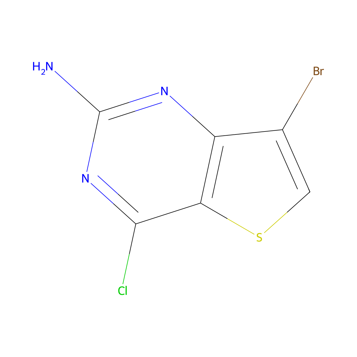 7-Bromo-4-chlorothieno[3,2-d]pyrimidin-2-amine molecular structure, CAS 1824095-93-3