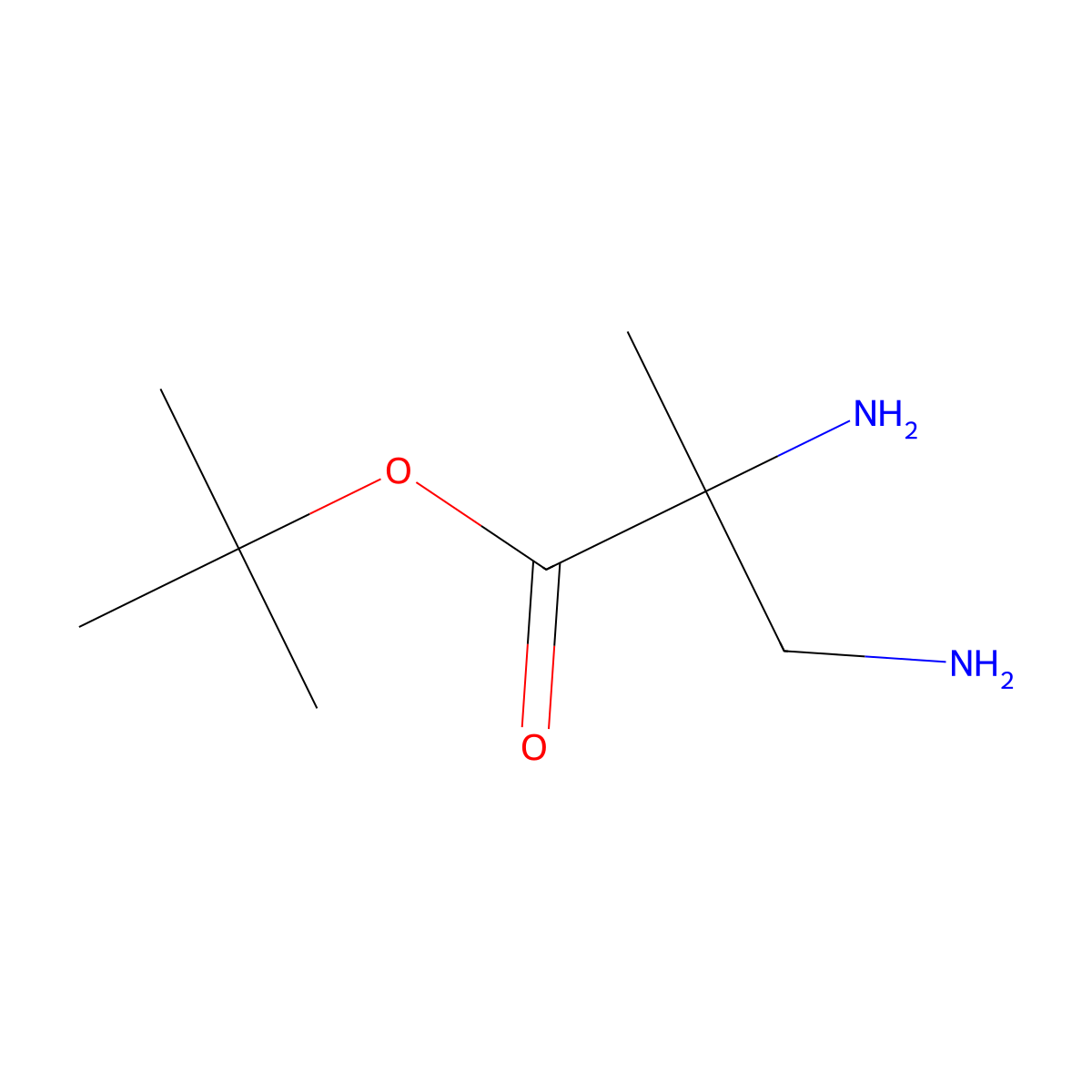 Tert-butyl 2,3-diamino-2-methylpropanoate molecular structure, CAS 1824096-31-2