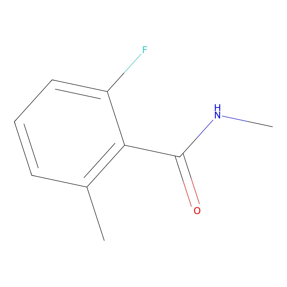 2-fluoro-N,6-dimethylbenzamide molecular structure, CAS 1824096-44-7
