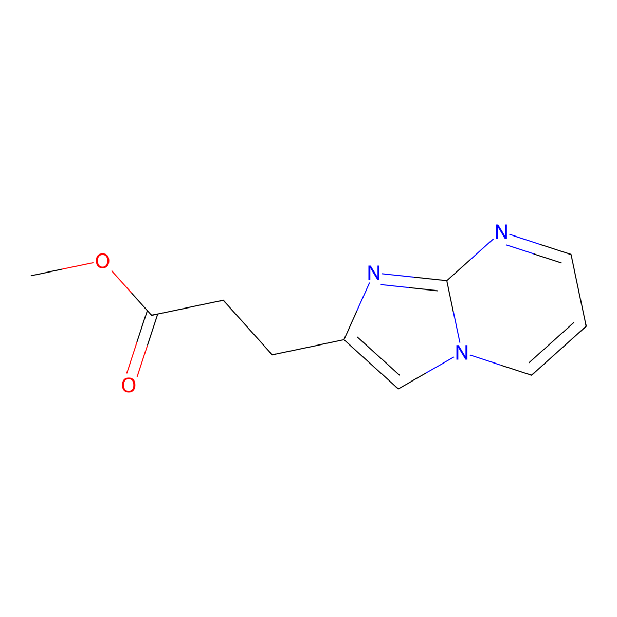 Methyl 3-(imidazo[1,2-a]pyrimidin-2-yl)propanoate molecular structure, CAS 1824097-15-5