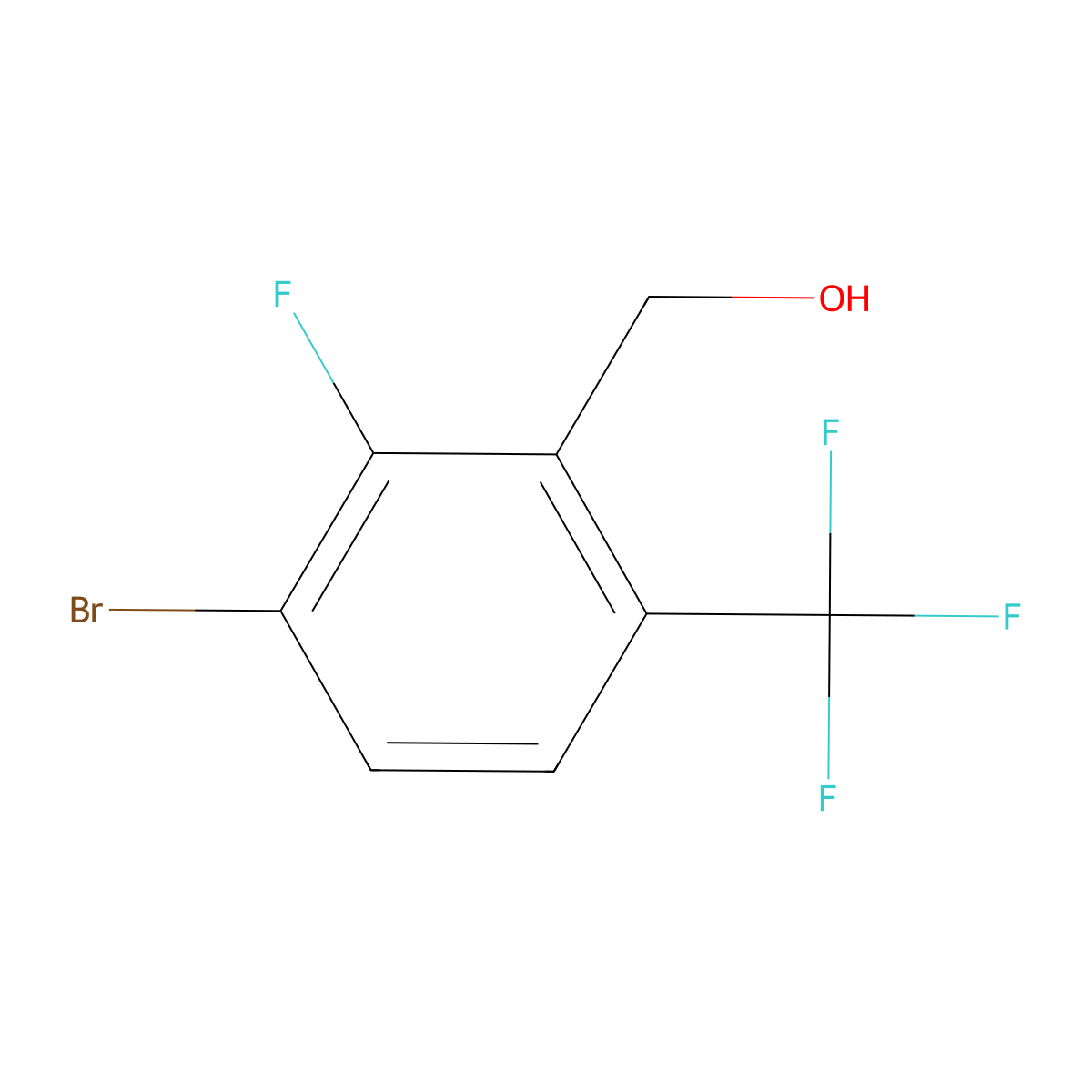 3-Bromo-2-fluoro-6-(trifluoromethyl)benzyl alcohol molecular structure, CAS 1824097-18-8
