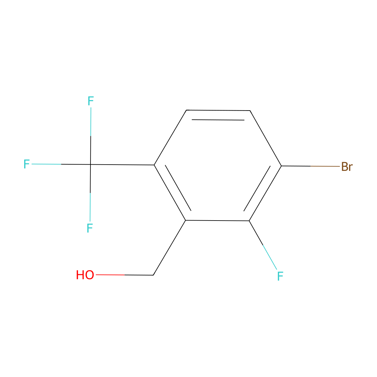 3-Bromo-2-fluoro-6-(trifluoromethyl)benzyl alcohol molecular structure, CAS 1824097-18-8