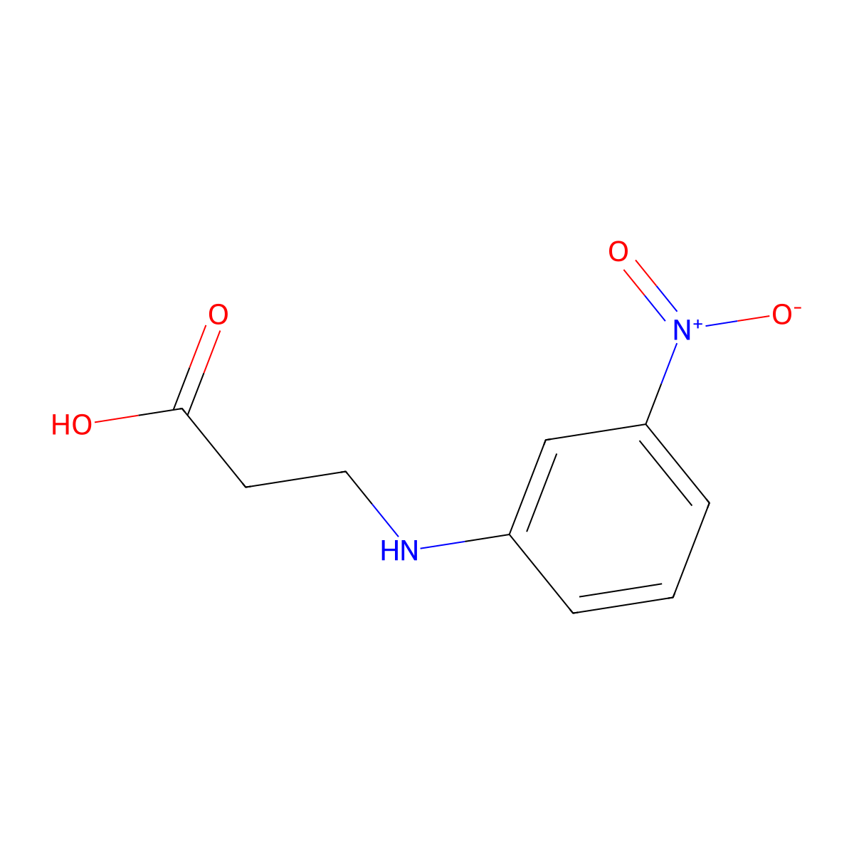 3-((3-Nitrophenyl)amino)propanoic acid molecular structure, CAS 18241-98-0