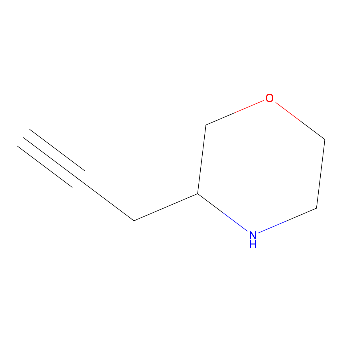 3-(Prop-2-yn-1-yl)morpholine molecular structure, CAS 1824100-11-9