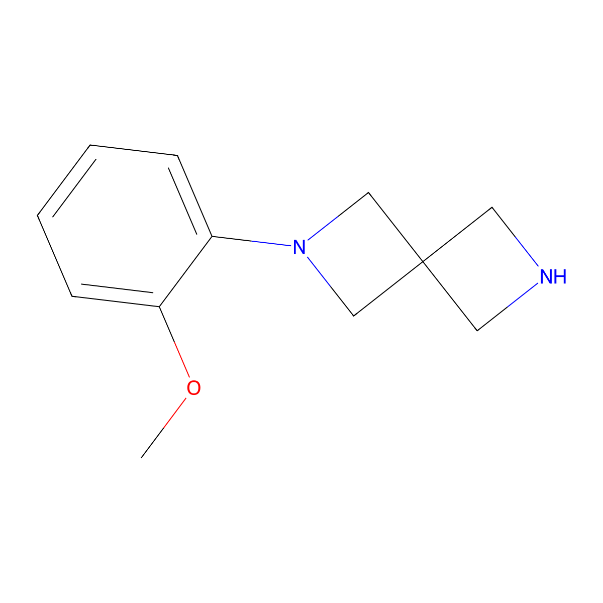 2-(2-Methoxyphenyl)-2,6-diazaspiro[3.3]heptane molecular structure, CAS 1824100-95-9
