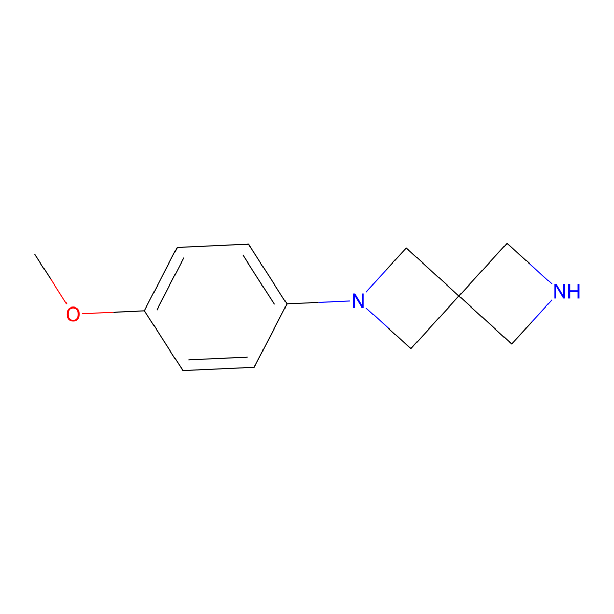 2-(4-Methoxyphenyl)-2,6-diazaspiro[3.3]heptane molecular structure, CAS 1824101-04-3