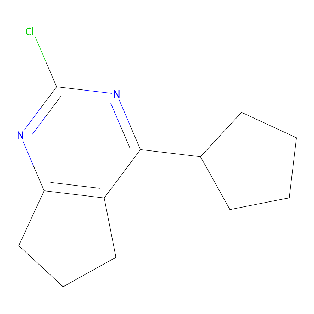 2-chloro-4-cyclopentyl-5H,6H,7H-cyclopenta[d]pyrimidine molecular structure, CAS 1824101-29-2