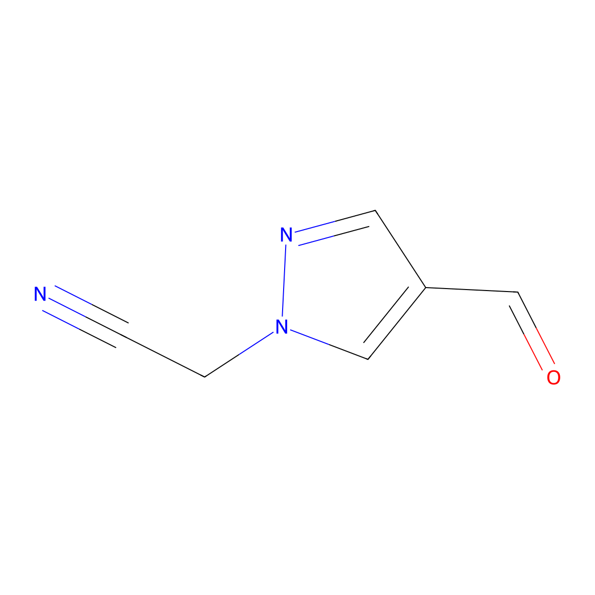 2-(4-Formyl-1H-pyrazol-1-yl)acetonitrile molecular structure, CAS 1824101-63-4