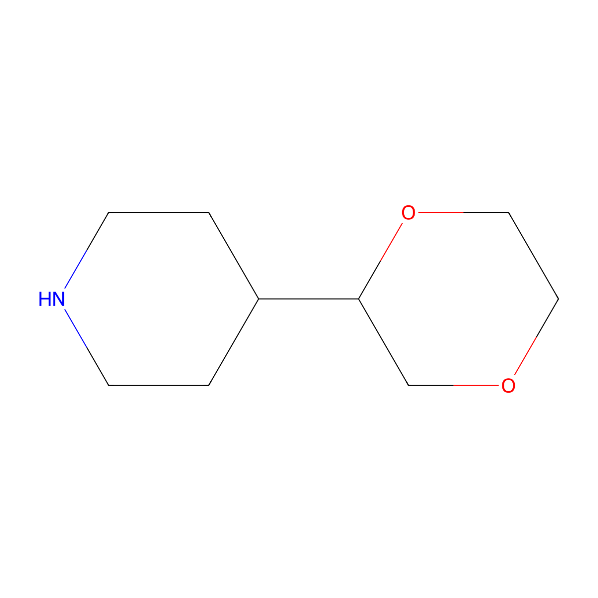 4-(1,4-Dioxan-2-yl)piperidine molecular structure, CAS 1824102-03-5