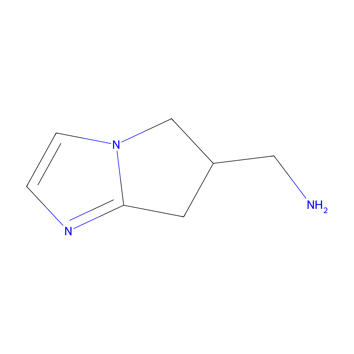 1-{5H,6H,7H-pyrrolo[1,2-a]imidazol-6-yl}methanamine molecular structure, CAS 1824102-43-3