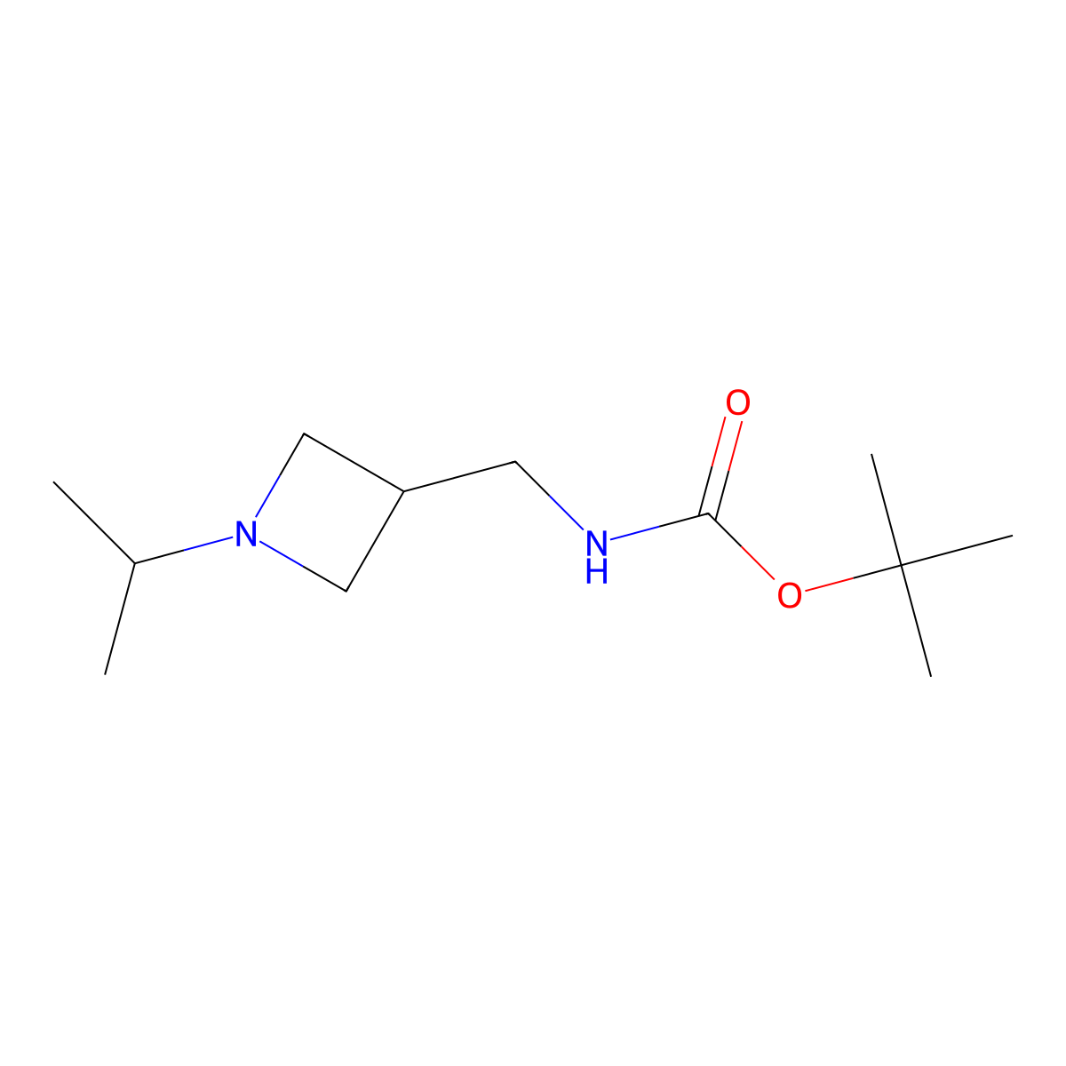 tert-butyl N-{[1-(propan-2-yl)azetidin-3-yl]methyl}carbamate molecular structure, CAS 1824102-56-8