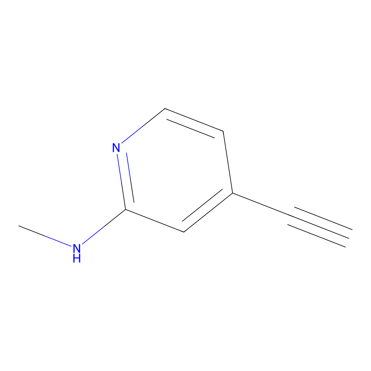 4-ethynyl-N-methylpyridin-2-amine molecular structure, CAS 1824104-02-0