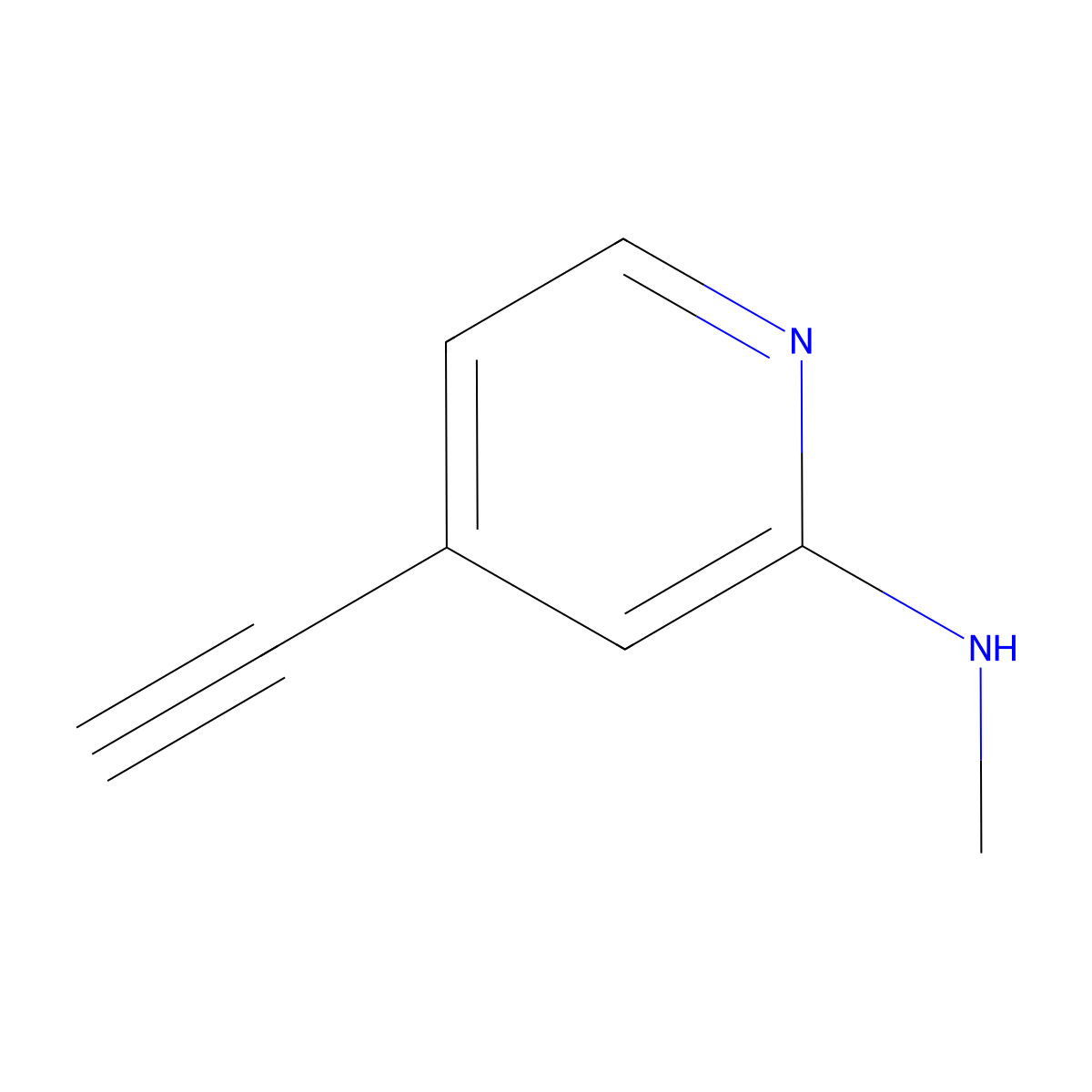 4-ethynyl-N-methylpyridin-2-amine molecular structure, CAS 1824104-02-0