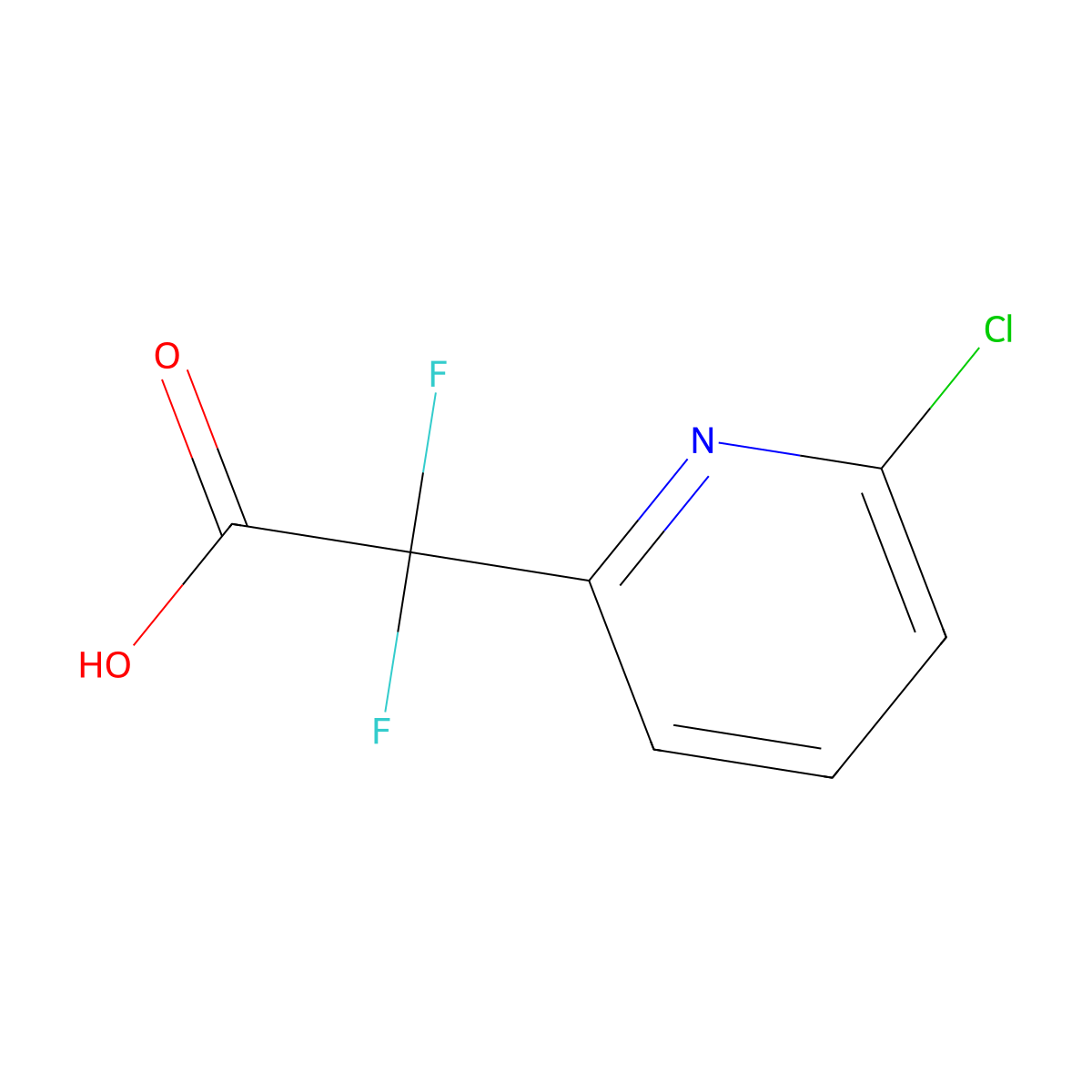 2-(6-Chloropyridin-2-yl)-2,2-difluoroacetic acid molecular structure, CAS 1824104-99-5