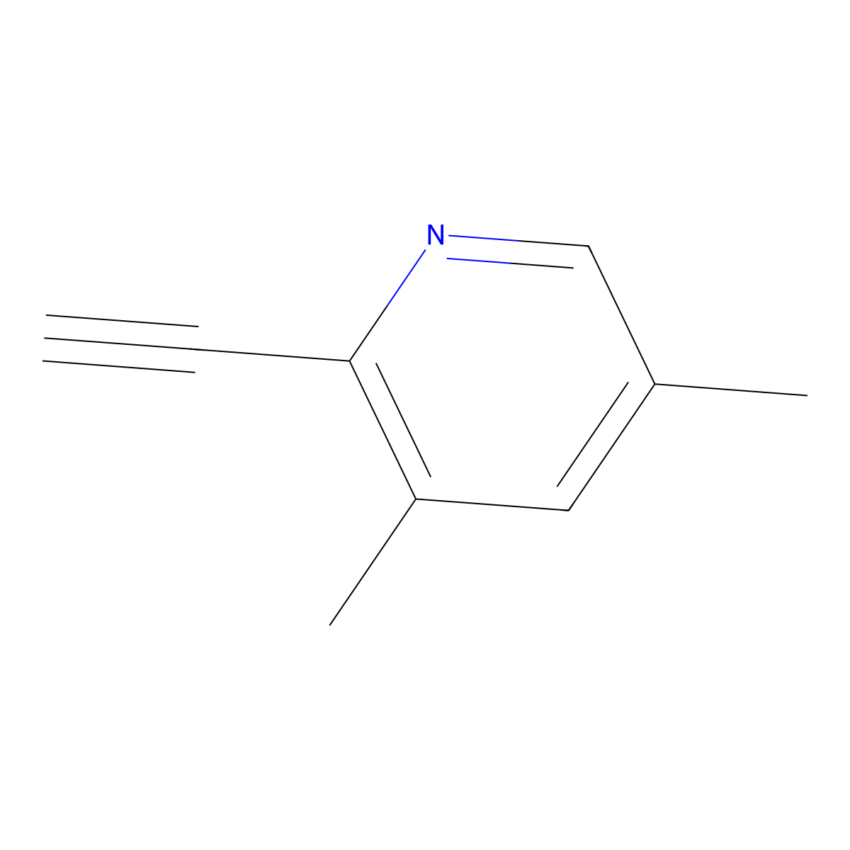 2-Ethynyl-3,5-dimethylpyridine molecular structure, CAS 1824106-36-6