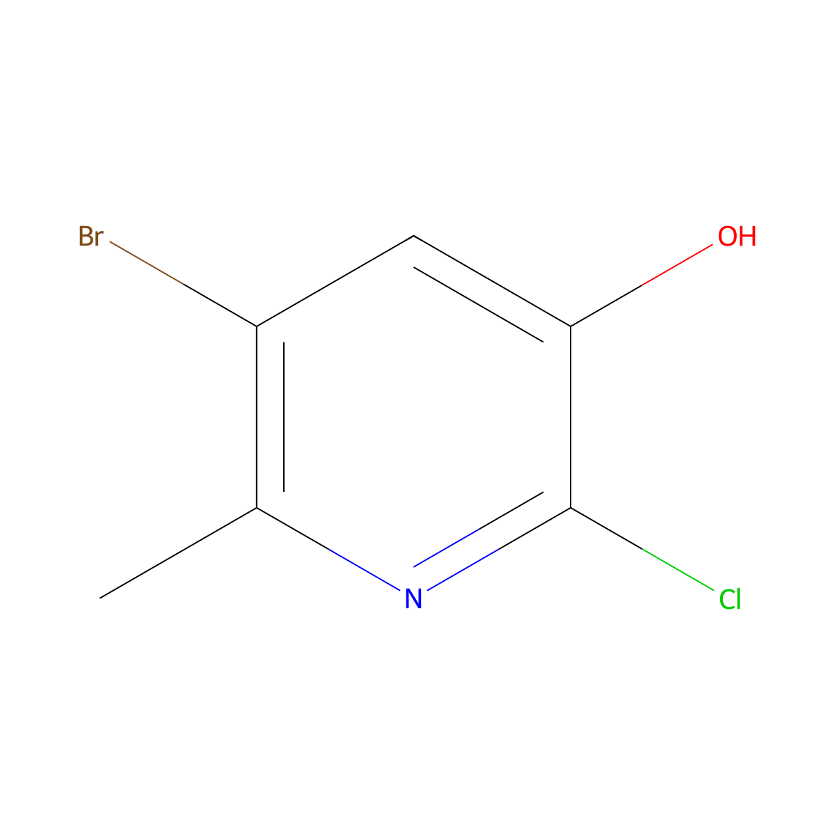 5-Bromo-2-chloro-6-methylpyridin-3-ol molecular structure, CAS 1824108-83-9