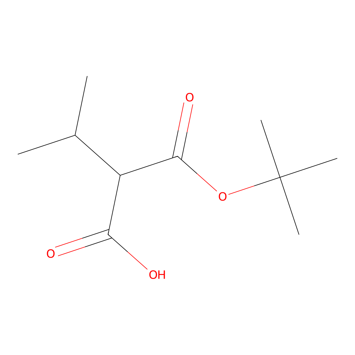 2-(Tert-butyl carboxy)-3-methylbutanoic acid molecular structure, CAS 1824108-90-8