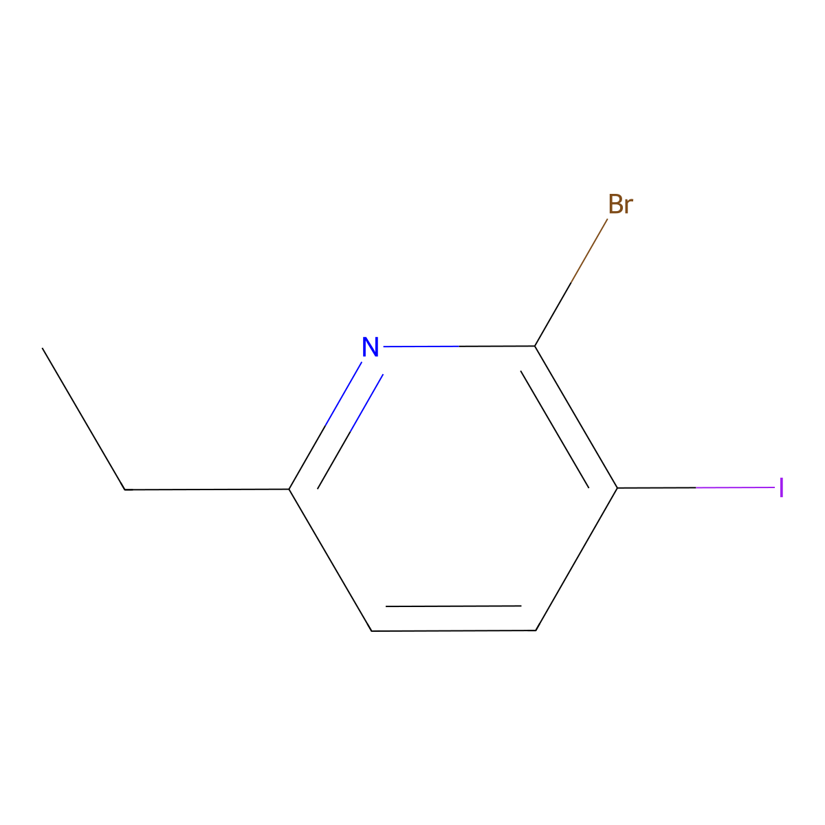 2-Bromo-6-ethyl-3-iodopyridine molecular structure, CAS 1824108-91-9